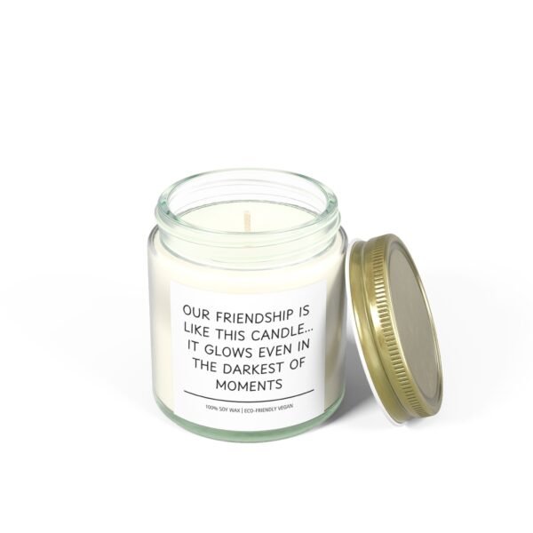 Our Friendship is Like This Candle It Glows Even in the Darkest of Moments Scented Coconut Apricot Wax Candle (4oz 9oz) - Image 26