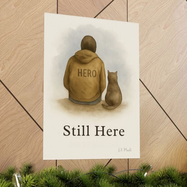 Emotional Matte Vertical Posters, Uplifting Art Prints, Inspirational Home Decor, Cat Lover Gift, Cozy Wall Art, 'Still Here' Design - Image 29