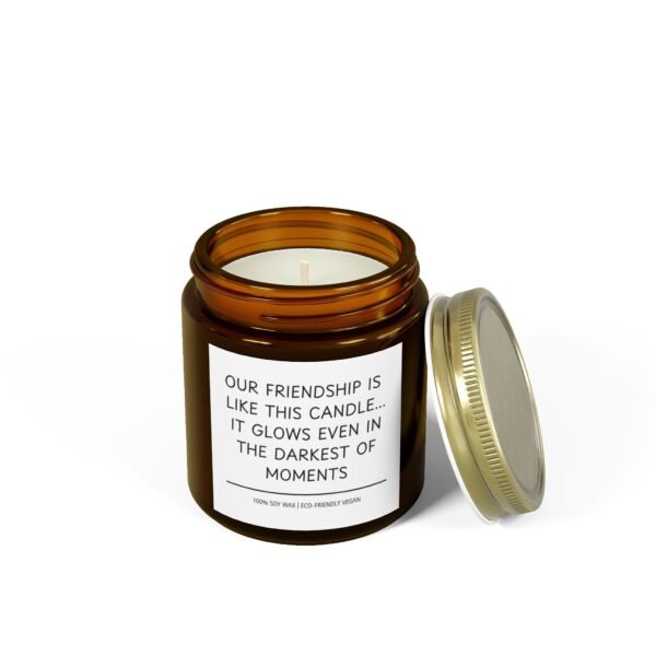 Our Friendship is Like This Candle It Glows Even in the Darkest of Moments Scented Coconut Apricot Wax Candle (4oz 9oz) - Image 86