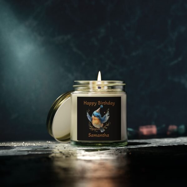 🎂 Personalized Happy Birthday Bluebird Candle – 4oz| Multiple Scents - Image 4