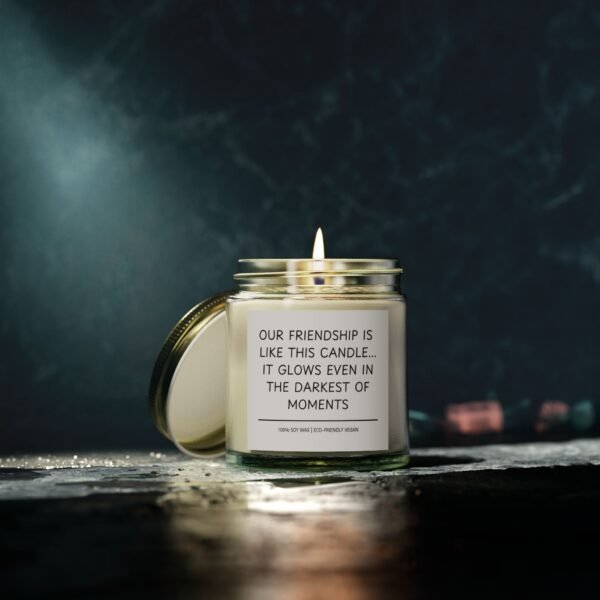Our Friendship is Like This Candle It Glows Even in the Darkest of Moments Scented Coconut Apricot Wax Candle (4oz 9oz) - Image 8