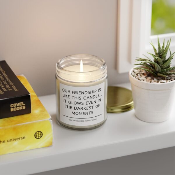 Our Friendship is Like This Candle It Glows Even in the Darkest of Moments Scented Coconut Apricot Wax Candle (4oz 9oz) - Image 43