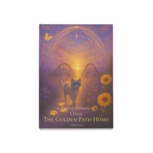 🌟 Dreamy Cat Journal – The Golden Path Home (Customized Memorial Edition)