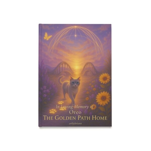 🌟 Dreamy Cat Journal – The Golden Path Home (Customized Memorial Edition)