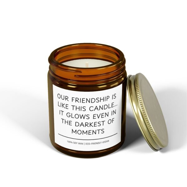Our Friendship is Like This Candle It Glows Even in the Darkest of Moments Scented Coconut Apricot Wax Candle (4oz 9oz) - Image 110