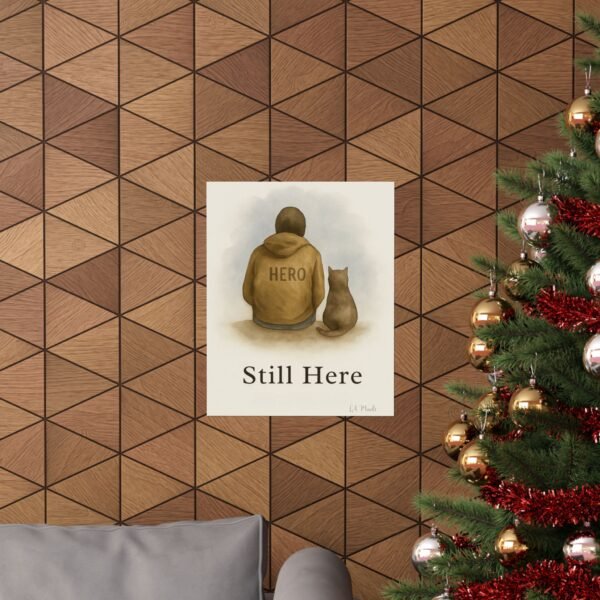 Emotional Matte Vertical Posters, Uplifting Art Prints, Inspirational Home Decor, Cat Lover Gift, Cozy Wall Art, 'Still Here' Design - Image 18