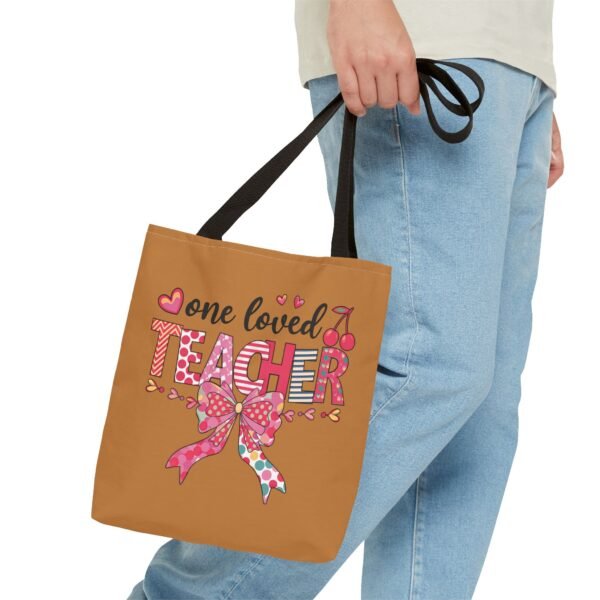 One Loved Teacher Tote Bag, Appreciation Gift for Educators, Cute Teacher Bag, Back to School Tote, Classroom Essentials, Teacher - Image 3