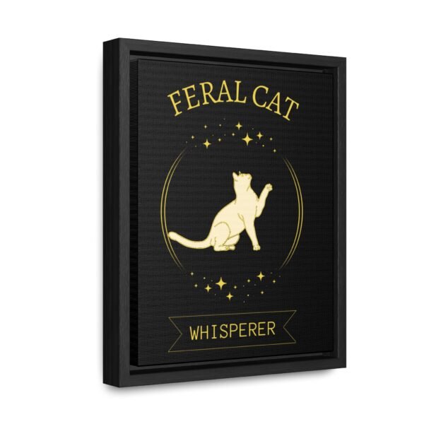 🐾 Feral Cat Whisperer Vertical Canvas Wall Art – Gold Tribute Edition | Gallery Wrap | Walnut or Black Frame - Image 6