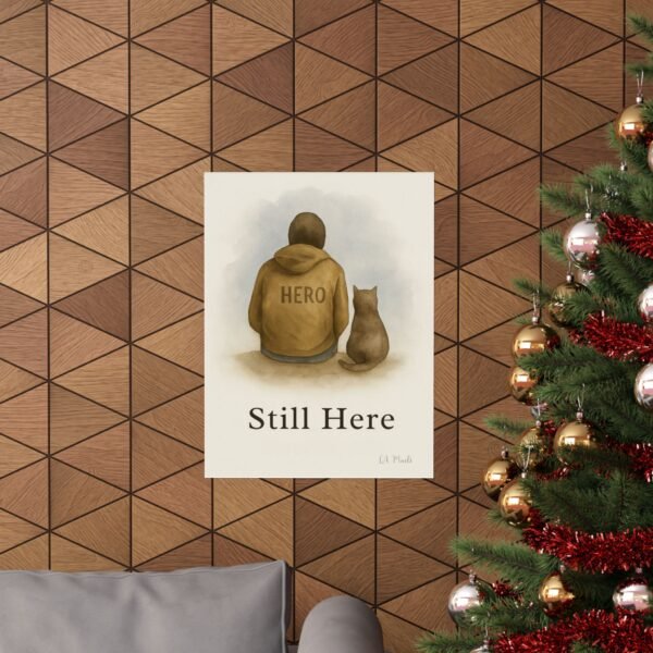 Emotional Matte Vertical Posters, Uplifting Art Prints, Inspirational Home Decor, Cat Lover Gift, Cozy Wall Art, 'Still Here' Design - Image 25