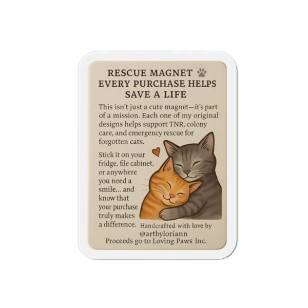 Cat Rescue Die-Cut Magnets - Support TNR & Save Lives - Perfect for Cat Lovers! - Image 4