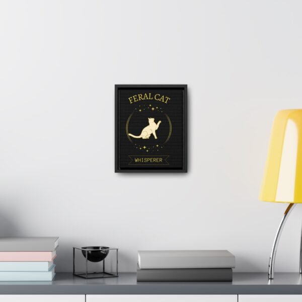 🐾 Feral Cat Whisperer Vertical Canvas Wall Art – Gold Tribute Edition | Gallery Wrap | Walnut or Black Frame - Image 8