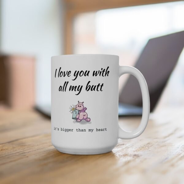 Funny I Love You Ceramic Mug - Gift for Coffee Lovers, Heartfelt Valentine's Day Present, Romantic, Heart Design, Coffee Mug with Saying - Image 3