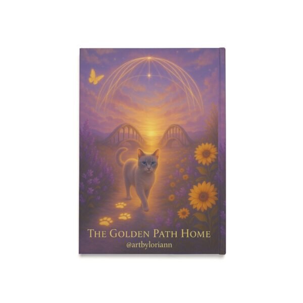 🌟 Dreamy Cat Journal – The Golden Path Home A5 Hardcover Notebook | Cat Lover Gift | Inspirational Art Journal | Cute Cat Stationery - Image 6