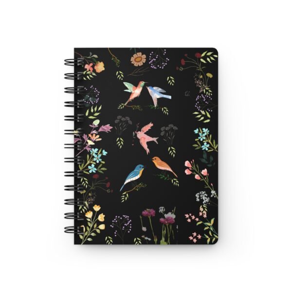 Birds With Wild Flowers Spiral Bound Journal