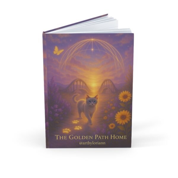 🌟 Dreamy Cat Journal – The Golden Path Home A5 Hardcover Notebook | Cat Lover Gift | Inspirational Art Journal | Cute Cat Stationery - Image 7