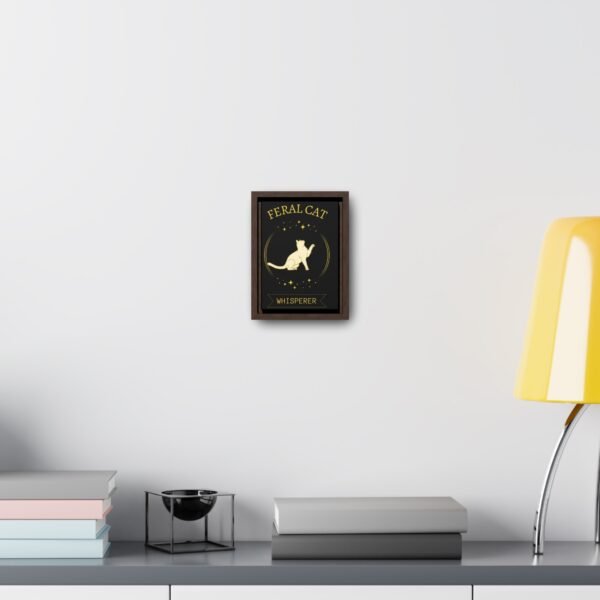 🐾 Feral Cat Whisperer Vertical Canvas Wall Art – Gold Tribute Edition | Gallery Wrap | Walnut or Black Frame - Image 4