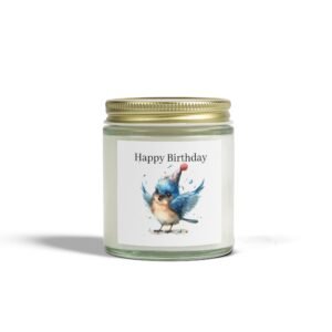 🎂 Happy Birthday, Baby Bluebird – Premium Scented Candle (4oz or 9oz)