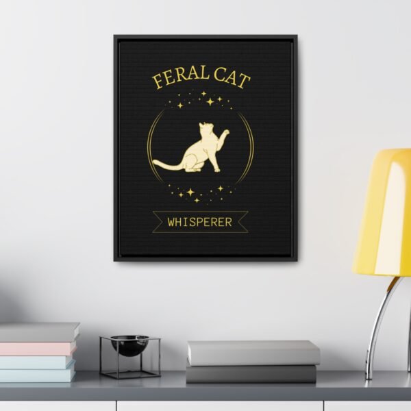 🐾 Feral Cat Whisperer Vertical Canvas Wall Art – Gold Tribute Edition | Gallery Wrap | Walnut or Black Frame - Image 16
