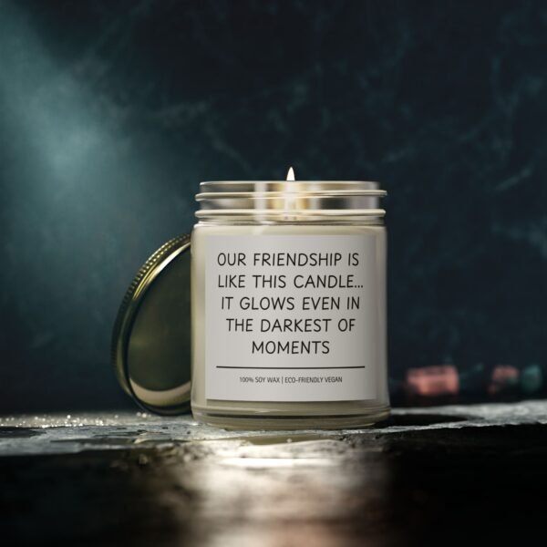 Our Friendship is Like This Candle It Glows Even in the Darkest of Moments Scented Coconut Apricot Wax Candle (4oz 9oz) - Image 44