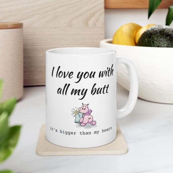 Funny I Love You Ceramic Mug - Gift for Coffee Lovers, Heartfelt Valentine's Day Present, Romantic, Heart Design, Coffee Mug with Saying - Image 9