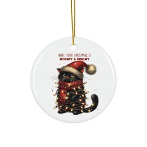 🎄 Funny Christmas Animal Ceramic Ornament – Holiday Gift for Coworkers, Stocking Stuffer, or Secret