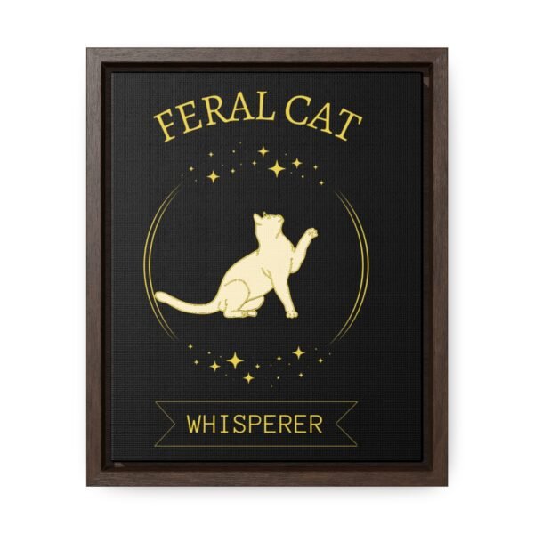 🐾 Feral Cat Whisperer Vertical Canvas Wall Art – Gold Tribute Edition | Gallery Wrap | Walnut or Black Frame - Image 9