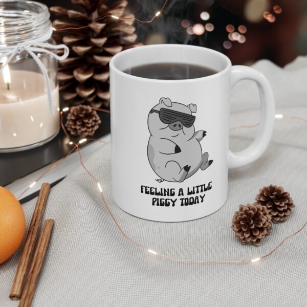 Feeling Piggy 11oz White Mug - Image 4