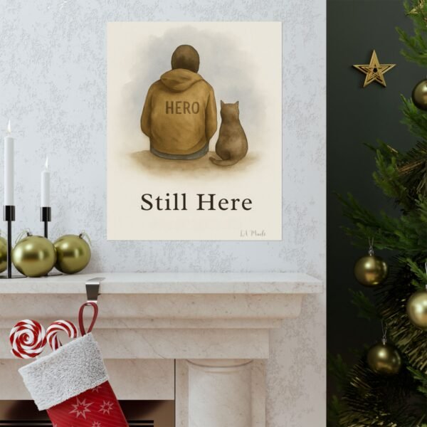 Emotional Matte Vertical Posters, Uplifting Art Prints, Inspirational Home Decor, Cat Lover Gift, Cozy Wall Art, 'Still Here' Design - Image 20