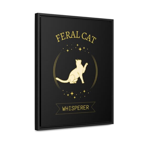 🐾 Feral Cat Whisperer Vertical Canvas Wall Art – Gold Tribute Edition | Gallery Wrap | Walnut or Black Frame - Image 14
