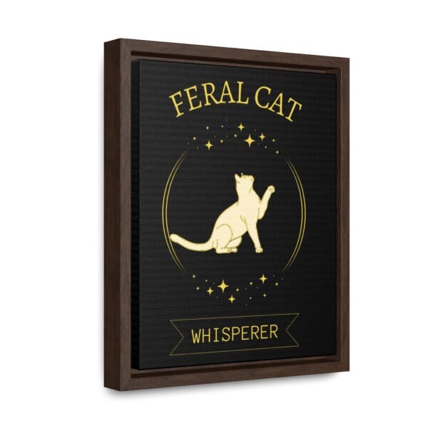 🐾 Feral Cat Whisperer Vertical Canvas Wall Art – Gold Tribute Edition | Gallery Wrap | Walnut or Black Frame - Image 10