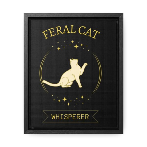 🐾 Feral Cat Whisperer Vertical Canvas Wall Art – Gold Tribute Edition | Gallery Wrap | Walnut or Black Frame - Image 5