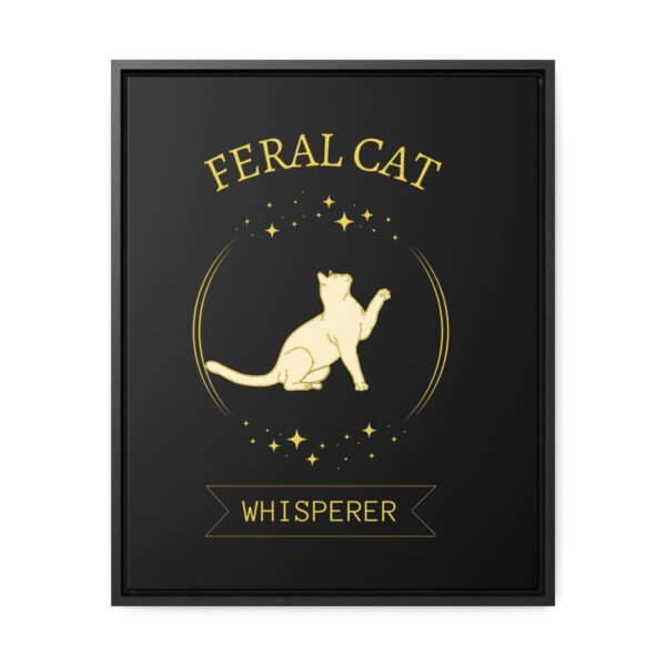 🐾 Feral Cat Whisperer Vertical Canvas Wall Art – Gold Tribute Edition | Gallery Wrap | Walnut or Black Frame - Image 13