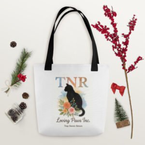 TNR Awareness Tote Bag – Loving Paws Inc. Watercolor Cat Design