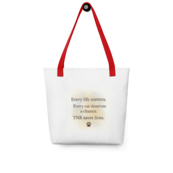TNR Awareness Tote Bag – Loving Paws Inc. Watercolor Cat Design - Image 4