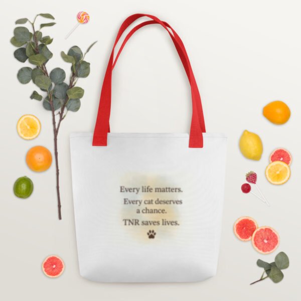 TNR Awareness Tote Bag – Loving Paws Inc. Watercolor Cat Design - Image 6