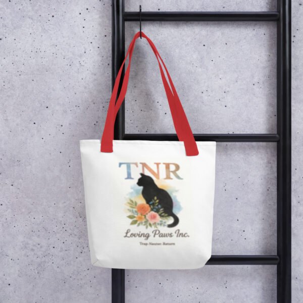 TNR Awareness Tote Bag – Loving Paws Inc. Watercolor Cat Design - Image 5