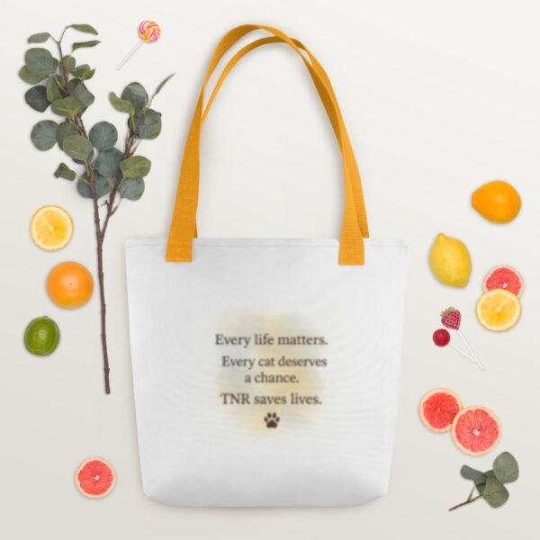 TNR Awareness Tote Bag – Loving Paws Inc. Watercolor Cat Design - Image 7
