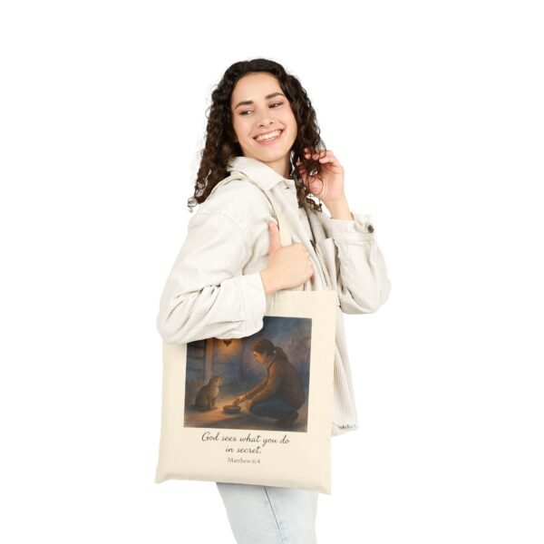 Bible Verse Canvas Tote – Cat Lover Gift, Inspirational Quote Bag, Eco-Friendly Scripture Tote - Image 7
