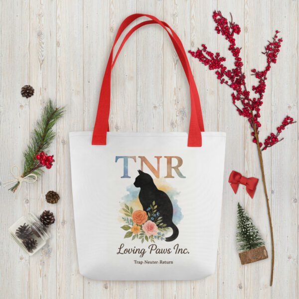 TNR Awareness Tote Bag  Loving Paws Inc. Watercolor Cat Design - Image 8