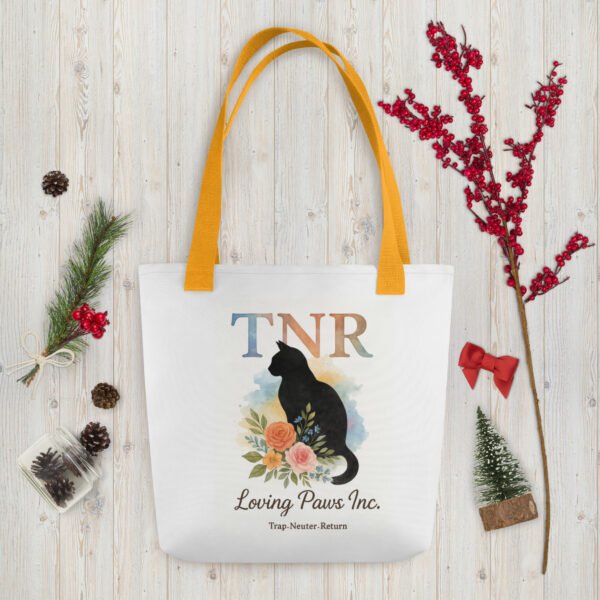 TNR Awareness Tote Bag  Loving Paws Inc. Watercolor Cat Design - Image 12