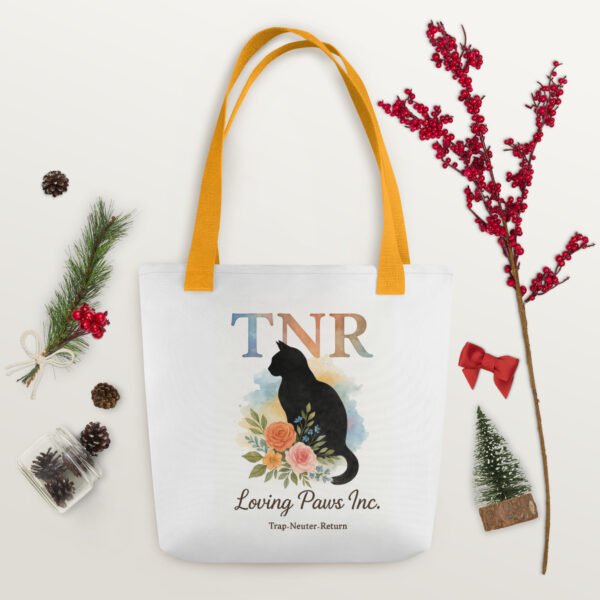 TNR Awareness Tote Bag  Loving Paws Inc. Watercolor Cat Design - Image 13